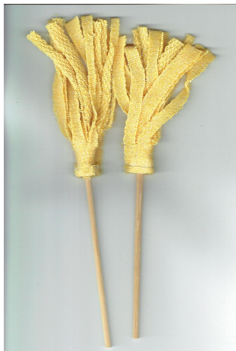 Sarah J - Handmade Miniatures - 2 Wooden Handle Mops