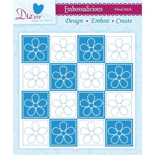 Crafter's Companion - 15cm x 15cm Embossing Folders - Floral Stitch