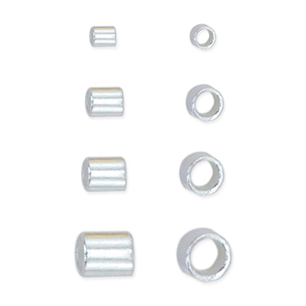 Crimp Tube Variety Pack, Size 1, 2, 3, 4, Silver Plated, 600 pc