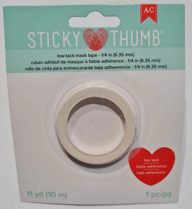Sticky Thumb - Low Tack Masking Tape 1/4 inch(6.35mm)