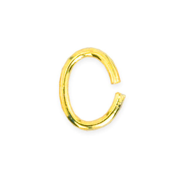 Beadalon - Jump Rings, 4.5 x 6 mm / .177 x .236 in, Gold Color, 144pcs