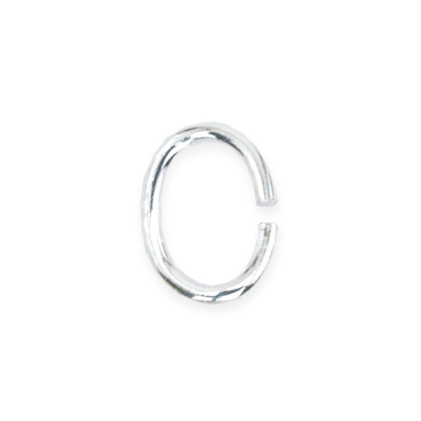 Jump Rings, 4.5 x 6 mm / .177 x .236 in, Silver Plated, 50 pc