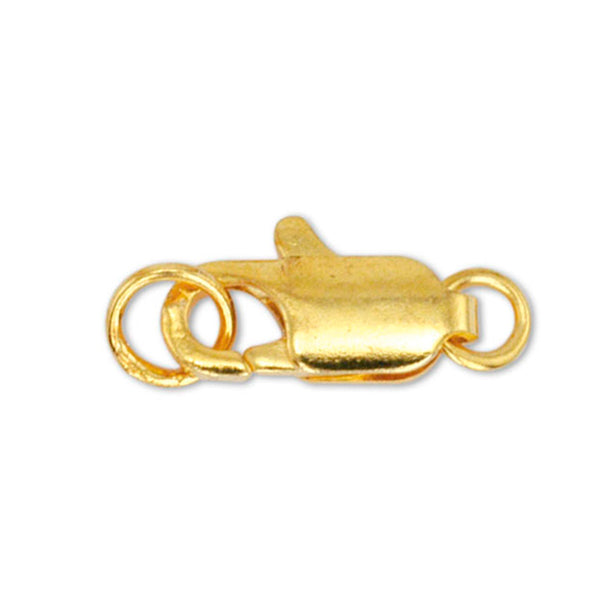 Lobster Clasps, 2 Rings, 12 mm / .48 in, Gold Color, 4 pc