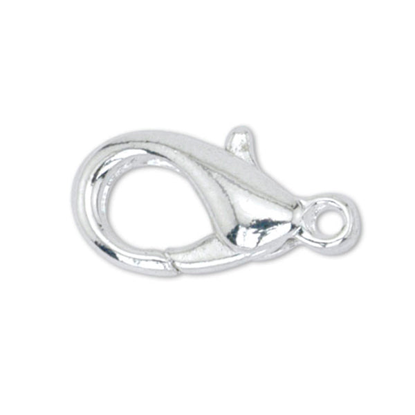 Lobster Clasps, Medium, Silver Plated, 5 pc