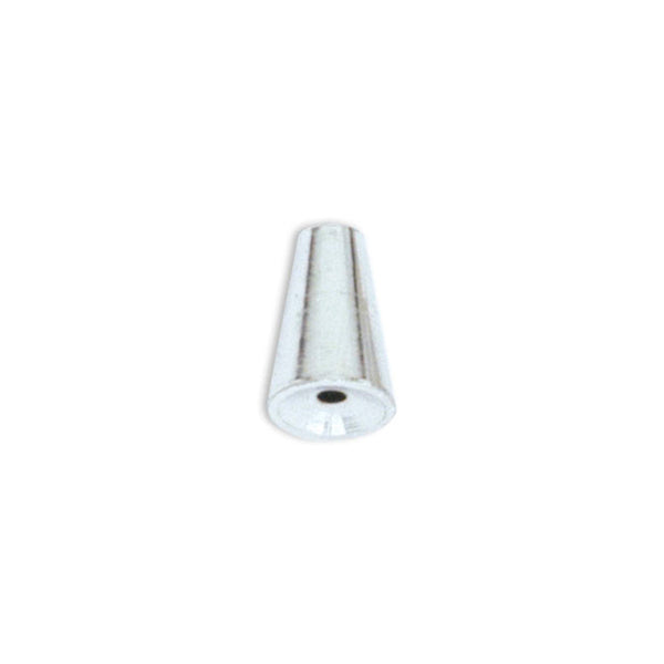 Memory Wire End Caps, 6.5 mm / 0.256 in, Cone, White Plated, 6 pc