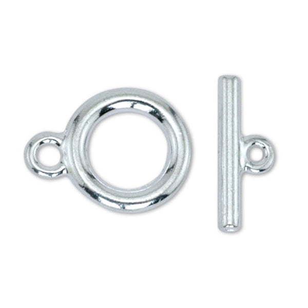 Toggle Clasps, Medium, Silver Plated, 2 sets
