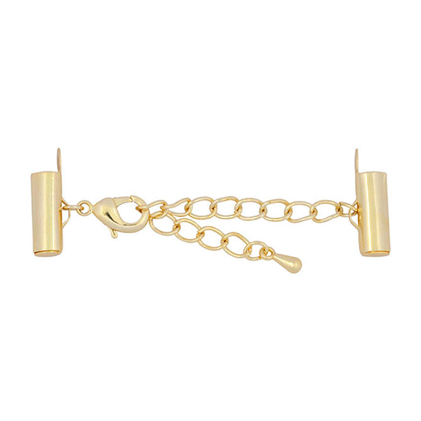 Beadalon - Slide Connector .51 in / 13 mm, Lobster Extension Clasp 2 in / 5.08 cm, Gold Color Electrophoretic Coating, 1 set
