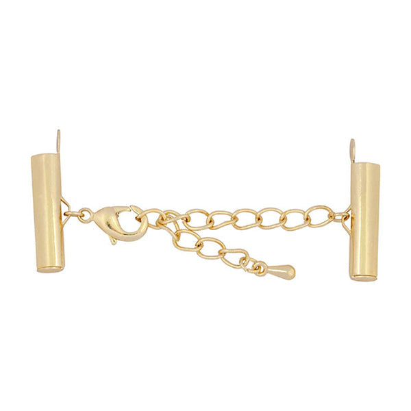 Beadalon - Slide Connector .79 in / 20 mm, Lobster Extension Clasp 2 in / 5.08 cm, Gold Color Electrophoretic Coating, 1 set