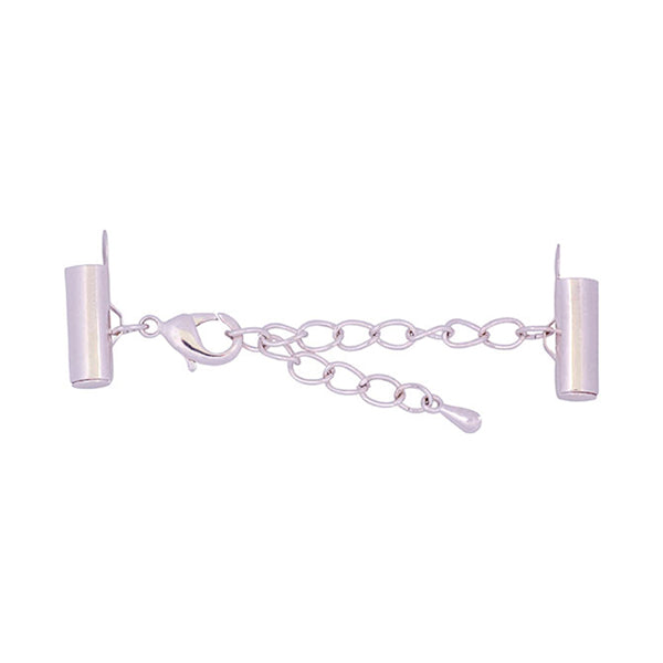 Slide Connector .51 in / 13 mm, Lobster Extension Clasp 2 in / 5.08 cm, Silver Plated Electrophoretic Coating, 1 set