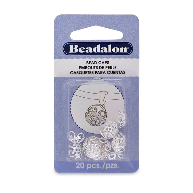 Bead Cap, 10 mm / .4 in, Silver Plated, 20 pc