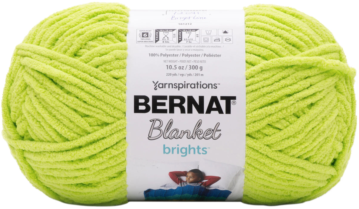 Bernat Blanket Brights Big Ball Yarn-Bright Lime