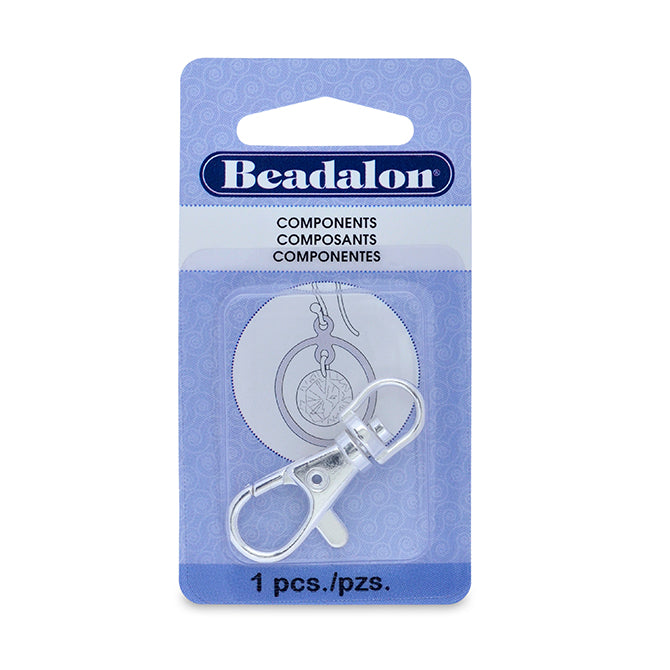 Beadalon - Badge Clip Swivel, 38 mm (1.5 in), Silver Plated, 1 pc
