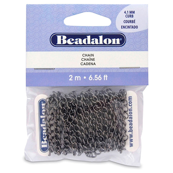 Chain, 4.1 m / .161 in Curb, Hematite Color, 2 m / 6.56 ft