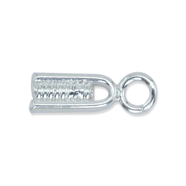 EZ-Crimp End, 3.5 mm / .138 in, Rings, Silver Plated, 10 pc