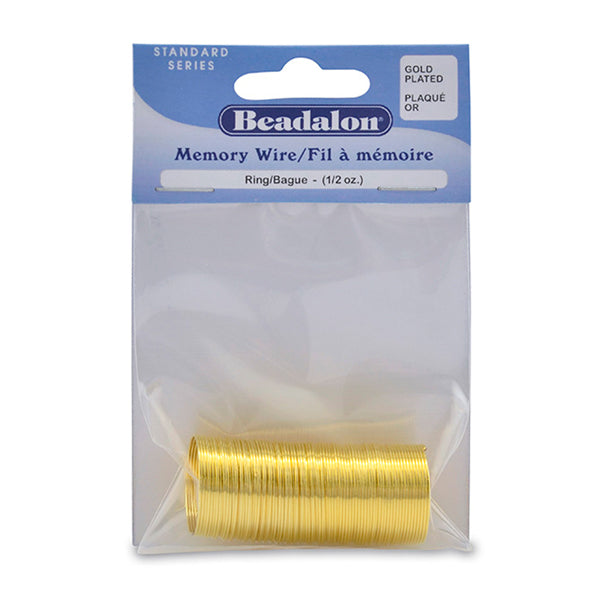 Memory Wire, Round, Ring, Gold Color, 0.5 oz / 14 g, approx. 99 coils/pack