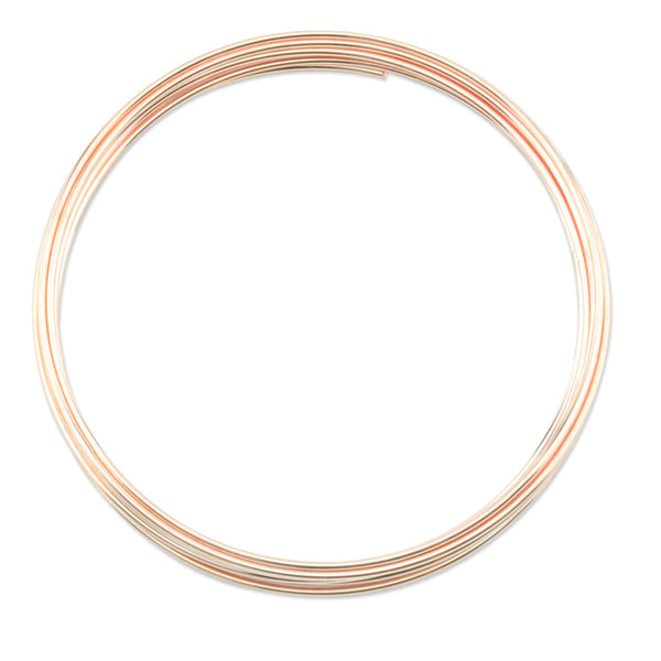 Memory Wire, Extra Heavy Duty Round, Large Bracelet, Rose Gold Color, Wire Diameter 1.0 mm / .039 in, 0.5 oz / 14 g, approx. 9 coils/pack