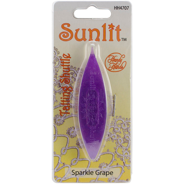 Handy Hands Sunlit Tatting Shuttle W/Pick-Sparkle Grape