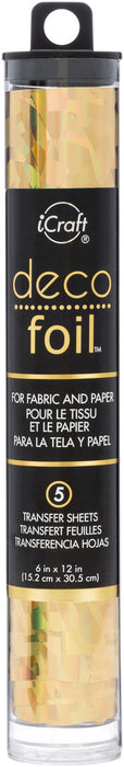 Thermoweb - iCraft Deco Foil Specialty Transfer Sheets 6"X12" 5/Pkg - Gold Shattered Glass