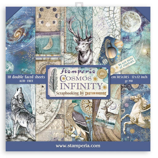 Stamperia Double-Sided Paper Pad 12"X12" 10/Pkg-Cosmos Infinity, 10 Designs/1 Each