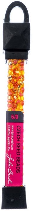 John Bead Czech Seed Beads 24g-6/0 Tangerine Mix