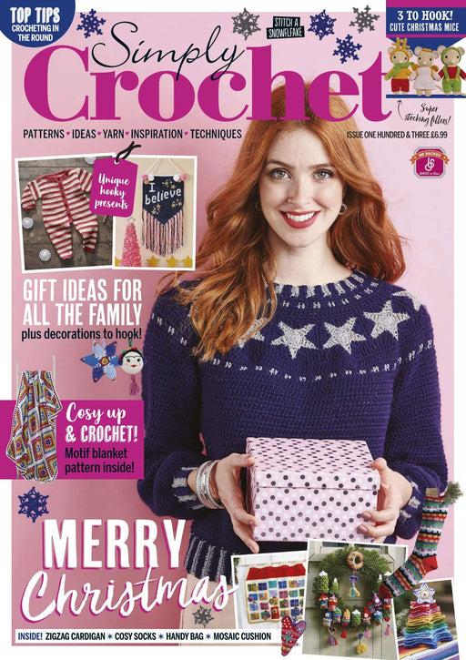 Simply Crochet Magazine - Issue 103 - Bumper Christmas pack with Free Shawl Pin