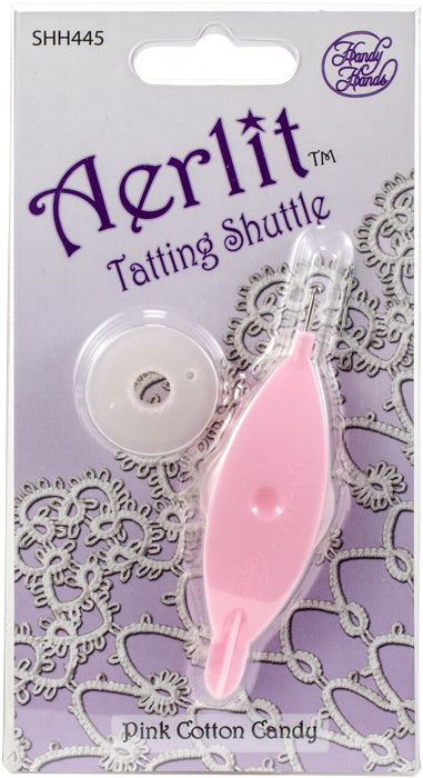 Handy Hands Aerlit Tatting Shuttle W/2 Bobbins-Pink Cotton Candy