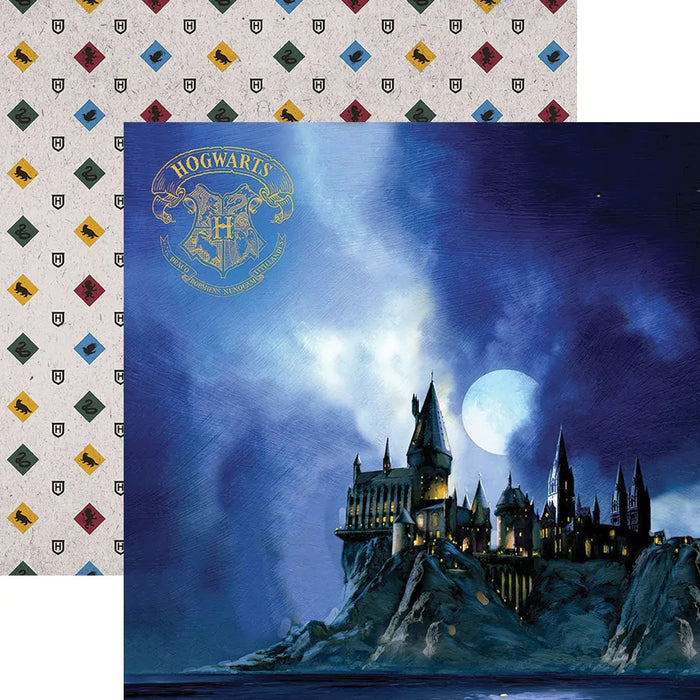 Harry Potter Foiled Double-Sided Paper 12"X12"-Hogwarts At Night