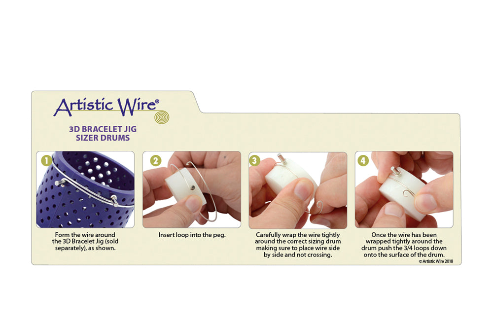 3D Bracelet Jig Sizing Drums, O.D. 50.8 mm / 2 in, O.D. 41.3 mm / 1 5/8 in, with pegs 2 pc