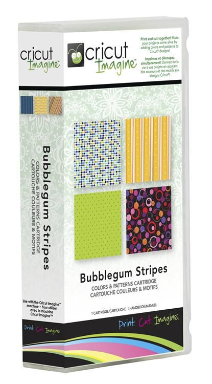 Cricut Cartridges - Imagine Machine - Colors & Patterns - Bubblegum Stripes