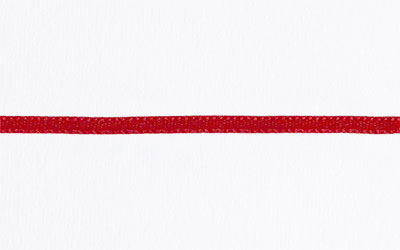 Satin Ribbon - Double-sided - 3mm x 1 meter - Red