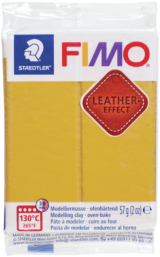 Fimo Leather Effect Polymer Clay 2oz-Ochre