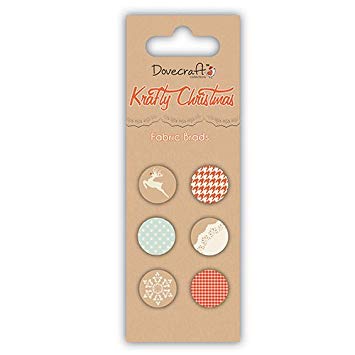 Dovecraft - Fabric Brads - Krafty Christmas