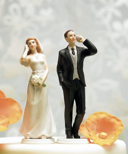 Weddingstar - Porcelain Cake Topper - Cell Phone - Bride & Groom