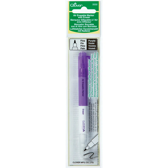 Clover Air-Erasable Marker W/Eraser-Purple