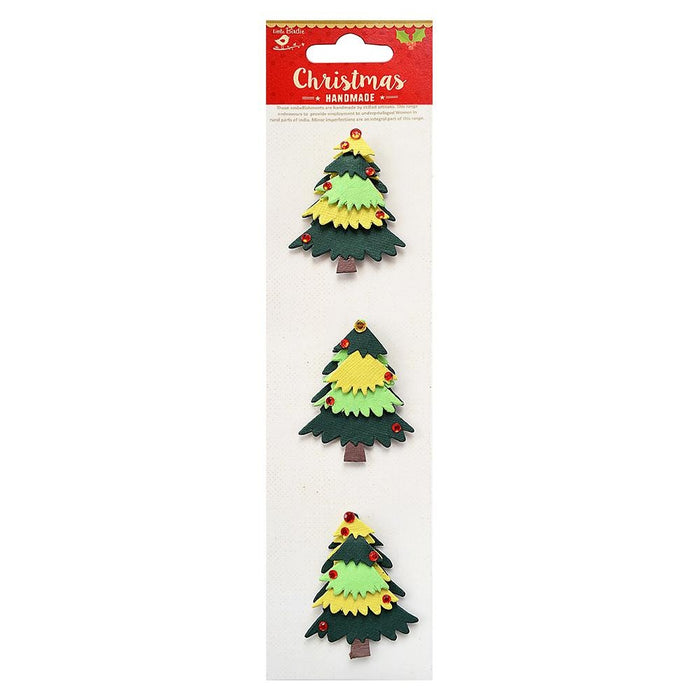 Little Birdie Christmas 3D Embellishment 3/Pkg-Holiday Tree