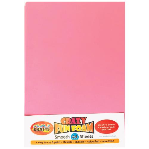 Crazy Crafts - Fun Foam Sheets - Smooth - A4 - Light Pink