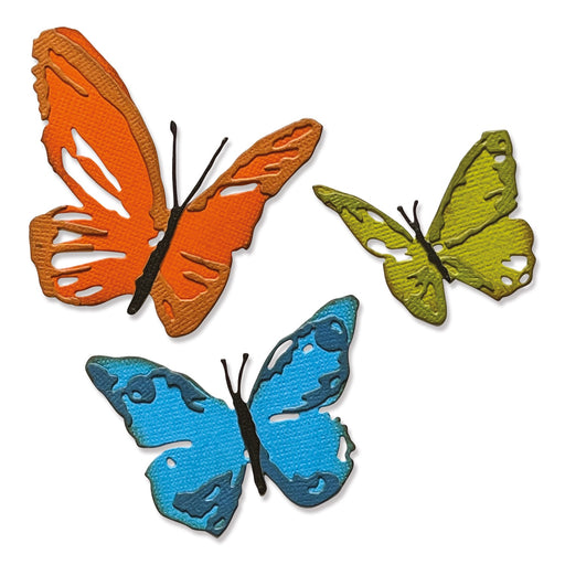 Sizzix Thinlits Dies By Tim Holtz 3/Pkg-Brushstroke Butterflies