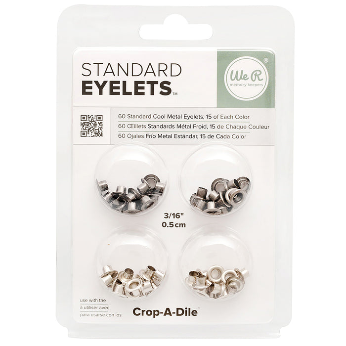 We R Memory Keepers - Eyelets Standard 60/Pkg - Cool Metal