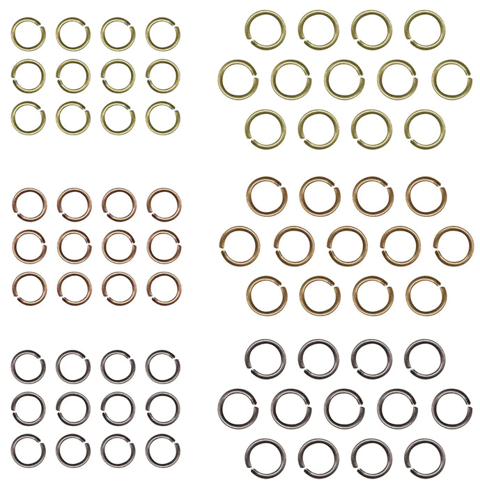 Idea-Ology Metal Jump Rings 8mm & 10mm 75/Pkg-Antique Nickel, Brass & Copper