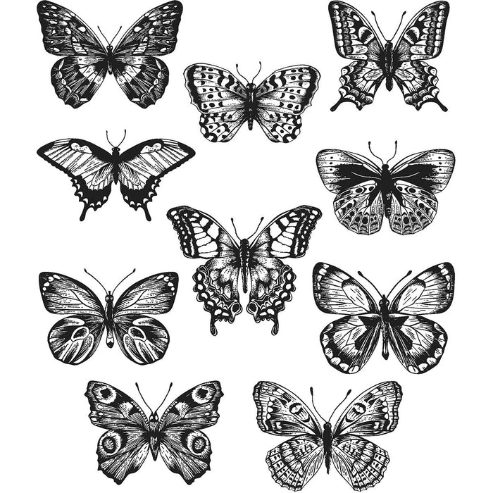 Stampers Anonymous - Tim Holtz - Cling Mounted Rubber Stamp Set -Flutter