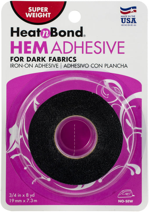 HeatnBond Hem Iron-On Adhesive for Dark Fabrics-Super-.75"X8yd