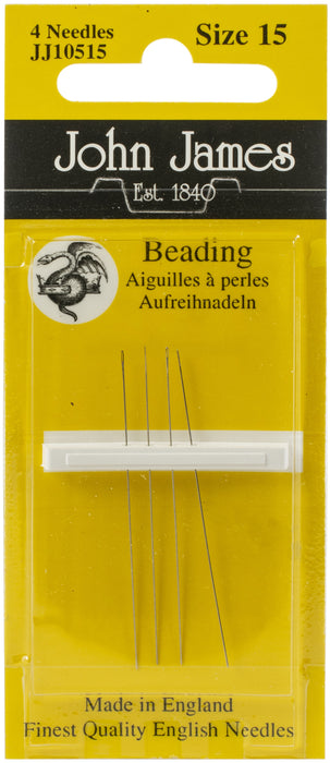 John James Beading Hand Needles-Size 15 4/Pkg