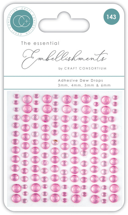 Craft Consortium Essential Adhesive Dew Drops 143/Pkg-Pink