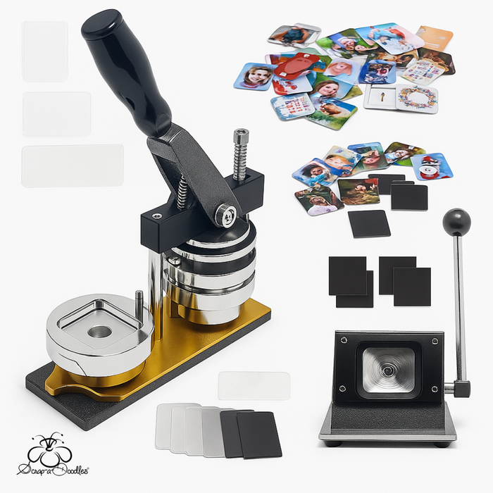 Fridge Magnet and Badge Machine with Cutter - 50mm x 50mm Plus Extra Refills