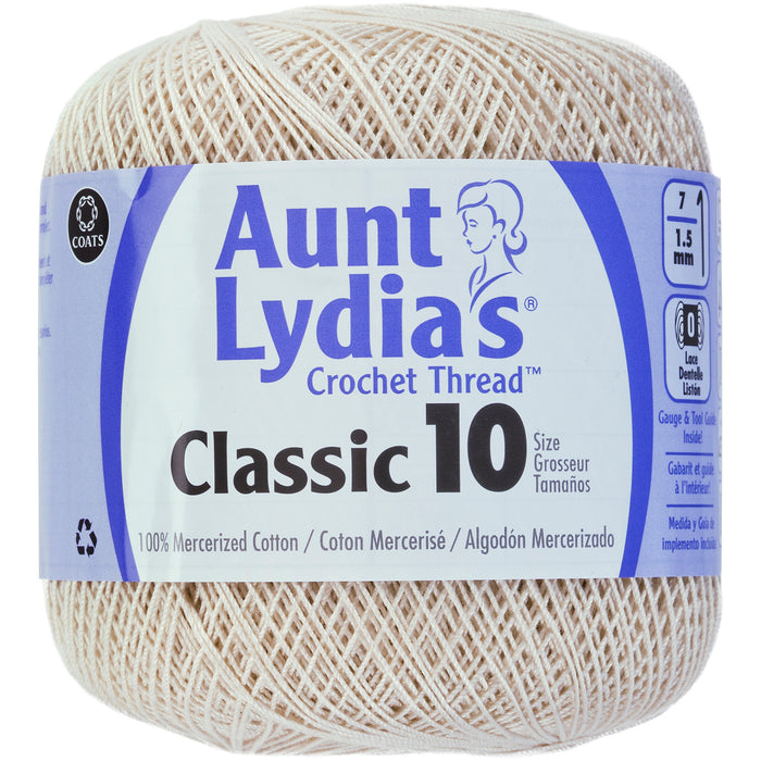 Aunt Lydia's Classic Crochet Thread Size 10-Ecru