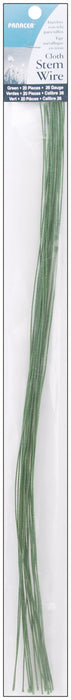 Panacea Cloth Covered Stem Wire 26 Gauge 18" 20/Pkg-Green