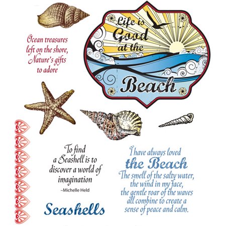 JustRite Papercraft - Cling Stamps 5.5"x8.5" - At The Beach