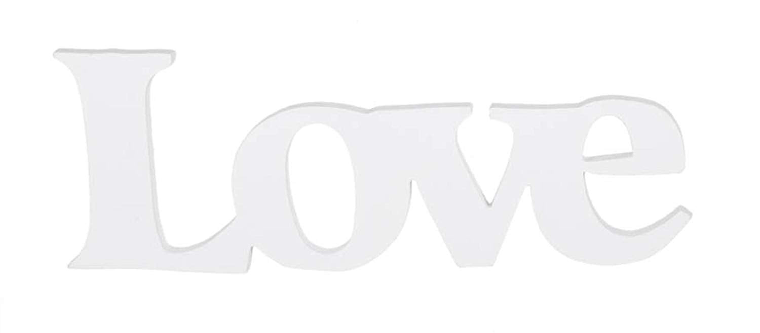 Darice - White Wood - Cutout Letters - Word LOVE Sign