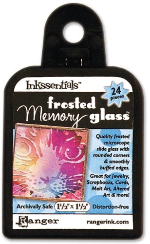 Ranger - Inkssentials - Memory Glass: 1.5"x1.5": 24 Pieces - Frosted glass