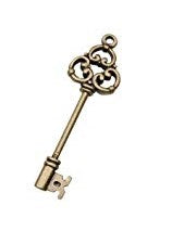 Darice – Tri Key in Bronze - Mix and Mingle Bead Drop Pendant